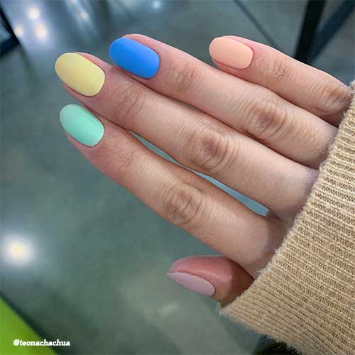 short matte multi color nails for spring 2020 short matte multi color nails for spring 2020, short multicolor nails, spring nails