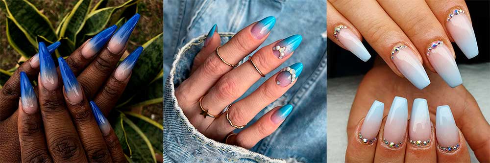 17 Cute Blue Ombre Nails Ideas