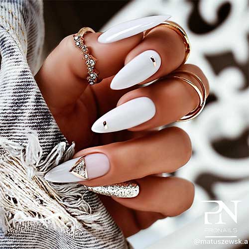 Stunning White Almond Nails Designs