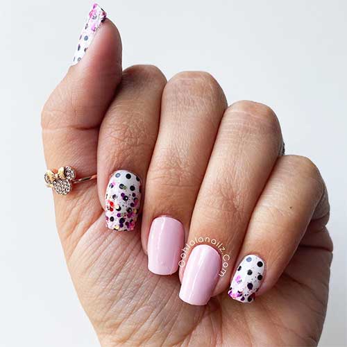 Color street combos spring 2020 of Polka Dot-Com with some glitter and Himalayan salt nail polish strips , best color street nail ideas