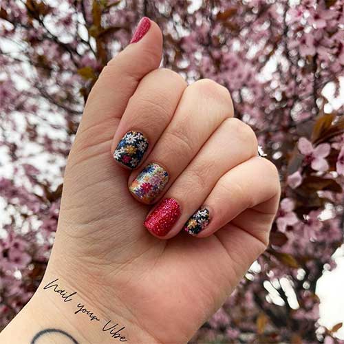 Best color street combo ideas 2020 - Daisy Me Rolling mixed with How Romeantic nail strips