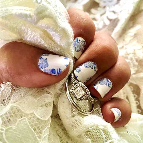 Floral of the Story nail strips for spring 2020, best white color street nail ideas