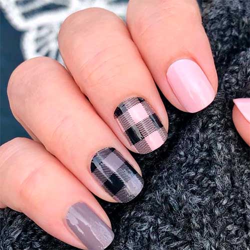 Best combo of color street nail ideas- Plaid About You over Himalayan Salt and Berlin it to win it nail strips