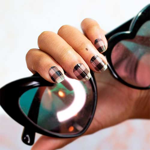 Plaid About You nail polish strips color street on bare nails, best of color street nail ideas