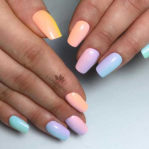Cute colorful ombre acrylic nails 2020 design
