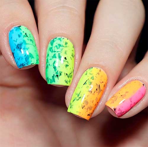 Cute summer colorful nails, colorful long square nails 2020 design