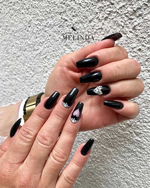 Featured image of post Black Valentine Nail Designs Coffin Shape