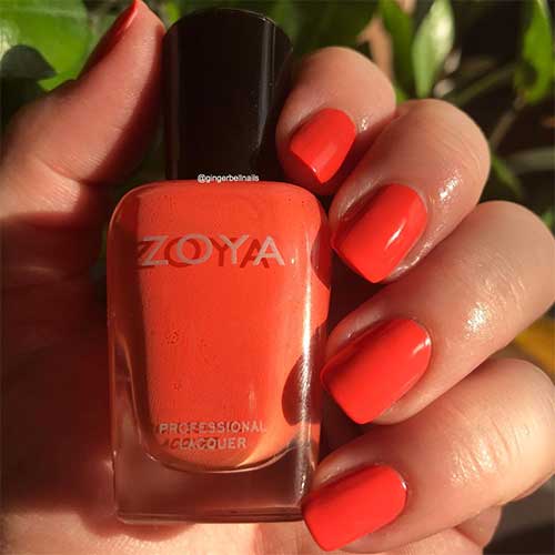 Orange Zoya Cora nail polish for summer 2020