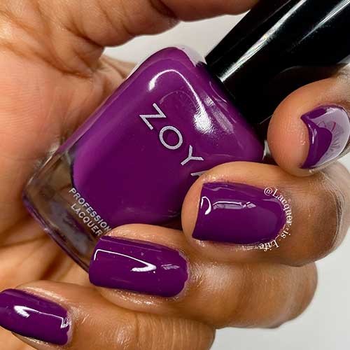 Cute deepened grape short fall nails 2020 with zoya bentley cream nail polish from zoya luscious fall 2020 collection!