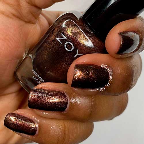 Cute short fall nails 2020 with Tasha zoya metallic nail polish from zoya luscious fall 2020 collection!