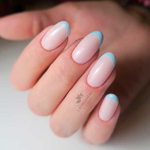 Stunning light blue French nails 2020 Idea
