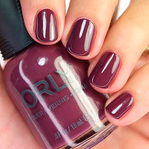 Cute dark plum nails 2020 using ORLY wild abandon nail lacquer some silver glitter strips!