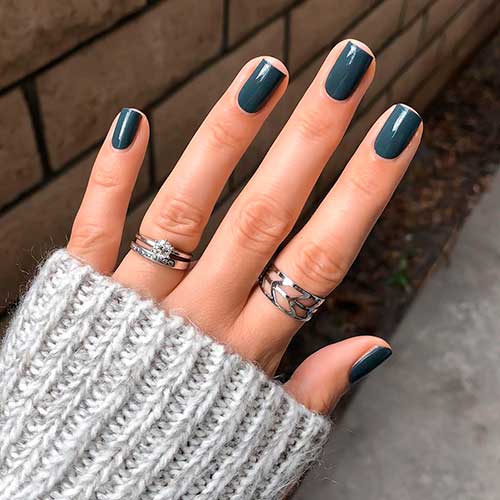 Cute short nails square shaped done with Sagebrush Nail Lacquer from ORLY Desert Muse fall manicure 2020 collection!