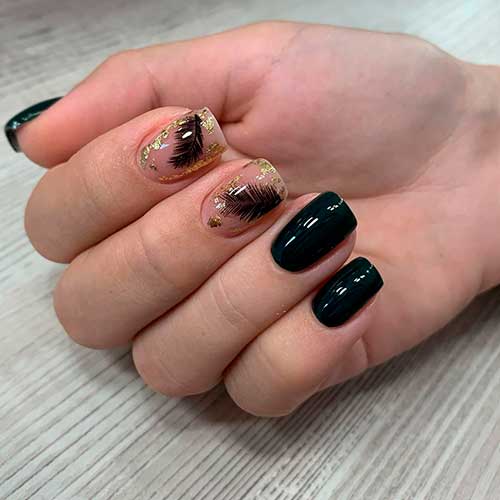 Cute Short black and gold nails 2020 Idea