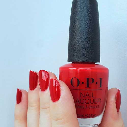 Cute Red nails with OPI Red-y For the Holidays from OPI Shine Bright Nail Lacquer Holiday Collection 2020