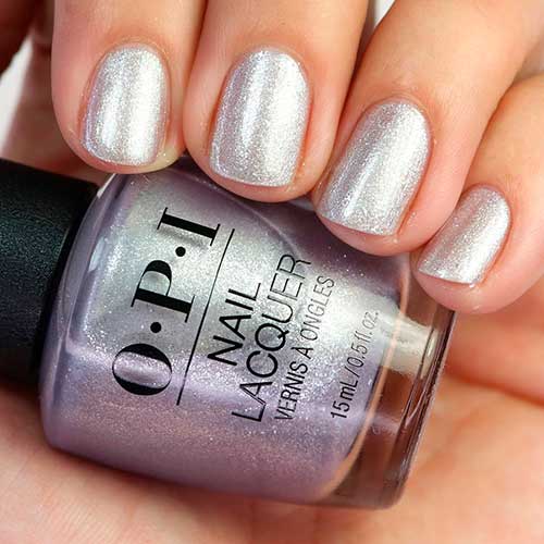 Cute metallic silver nails with OPI Tinsel, Tinsel 'Lil Star from OPI Shine Bright Nail Lacquer Holiday Collection 2020