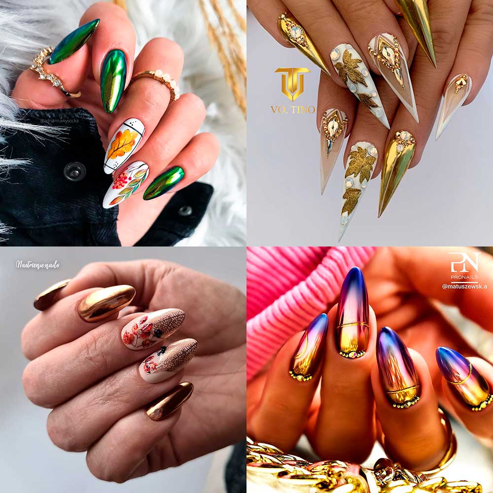 The Coolest Chrome Nails for Autumn Season, best fall nails to try