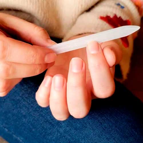 always file your nails to trim them a little with a glass nail file to keep your natural nails stronger and healthier!