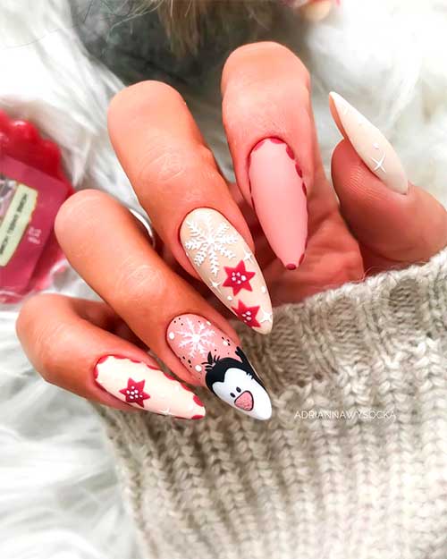 Cute and Whimsical Penguin Nails Art Design for Christmas 2020!