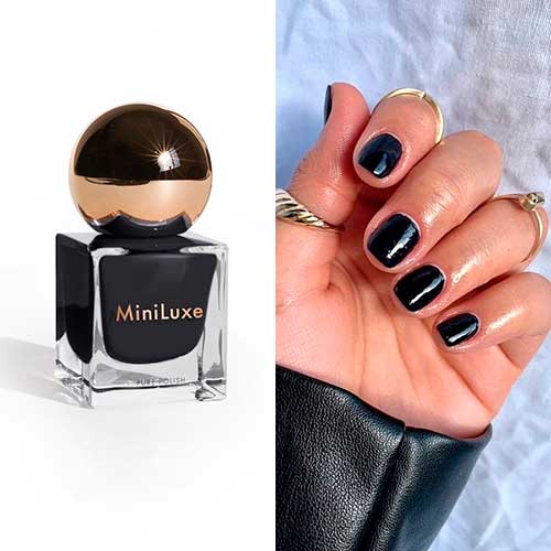 Cute black nails with Inspire Others nail polish from MiniLuxe Take the Lead nail polish set for fall 2020! Cute black nails with Inspire Others nail polish from MiniLuxe Take the Lead nail polish set for fall 2020!