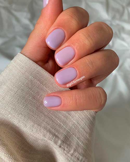 Cute dusty purple short nails 2021