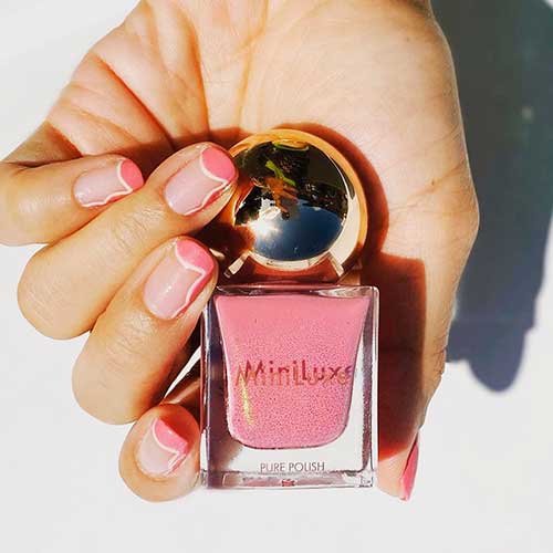 Cute pink nails with Just Listen nail polish from MiniLuxe Take the Lead nail polish set for fall 2020!