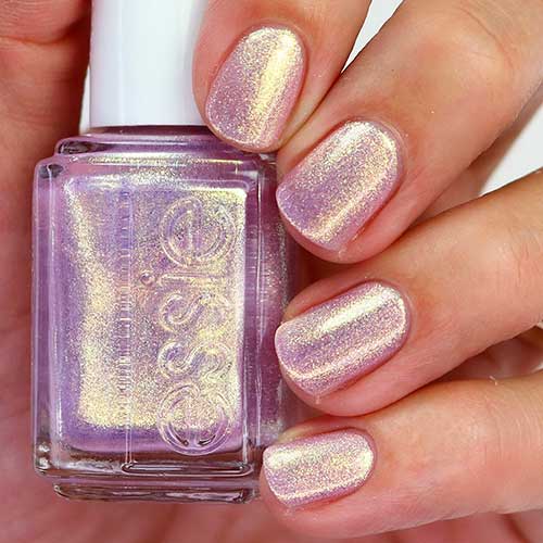 Cute shimmer lavender nails 2020 done with Essie Sugarplum Fairytale for winter 2020!