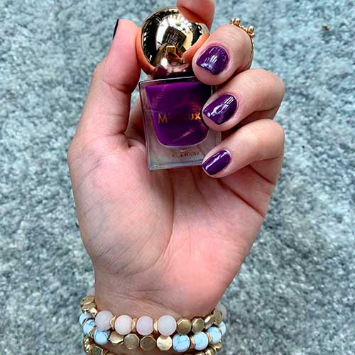 Purple nails with Be Bold nail polish from MiniLuxe Take the Lead nail polish set for fall 2020!
