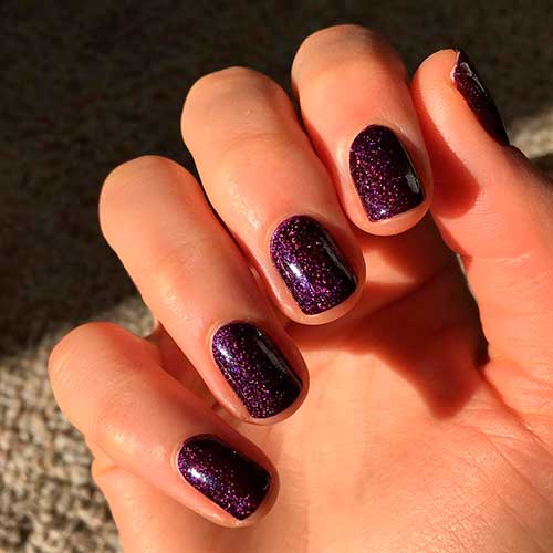 Shimmer Short Dark Purple Nails 2020 Design