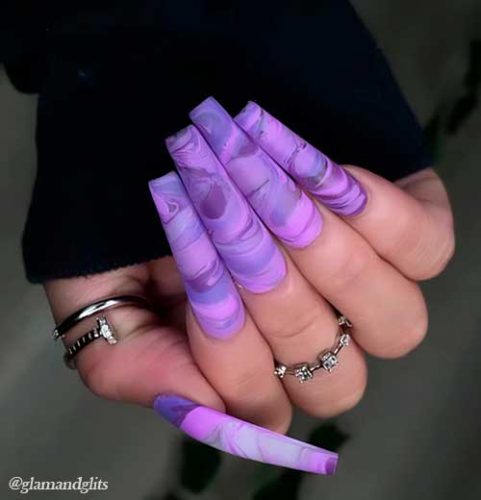Various purple shades blending nail art Various purple shades blending nail art
