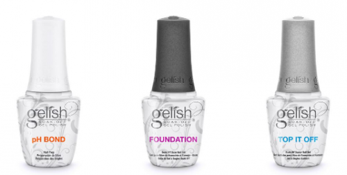 Gelish Application Essentials: pH bond nail prep, foundation, top it off sealer gel