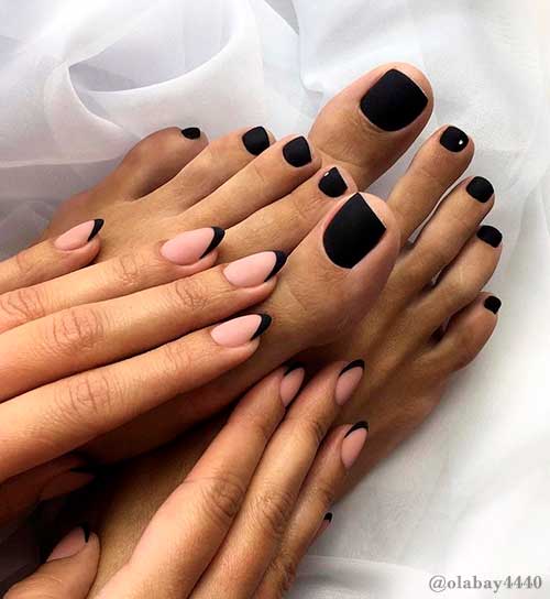 Black pedicure is always fabulous and with this matte black toenails you will get inspired! Black pedicure is always fabulous and with this matte black toenails you will get inspired!