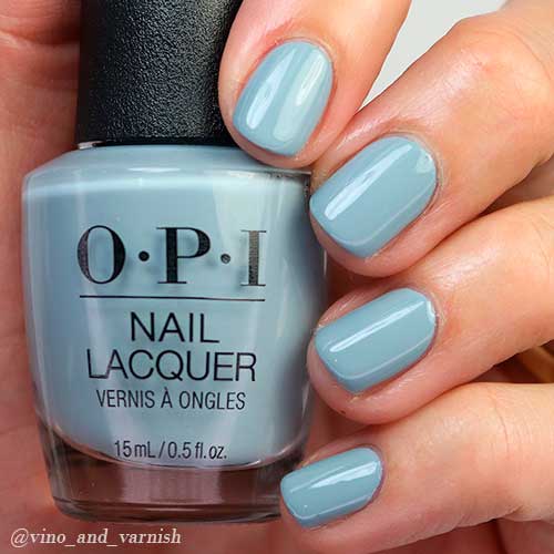 Blue grey spring nails 2021 with the OPI blue grey nail polish Destined to be a Legend from OPI Hollywood Collection Nail Lacquer