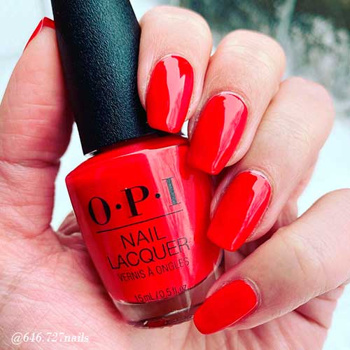 Cute spring nails 2021 with the OPI red nail polish Emmy, have you seen Oscar from OPI Hollywood Collection Nail Lacquer