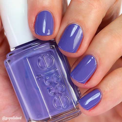 Cute short violet nails with Essie violet nail polish Wink of Sleep!