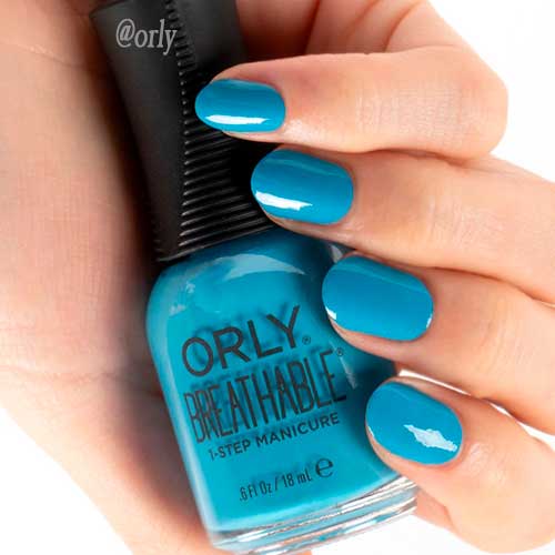 Stunning blue sky nail polish from Orly breathable super bloom collection for unique summer and spring nails 2021!