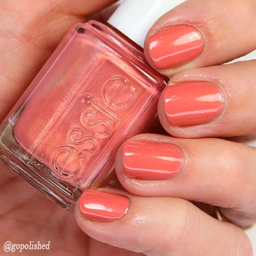 Retreat Yourself Essie Nail Polish is a muted rose nail polish with refined tone on tone pearls