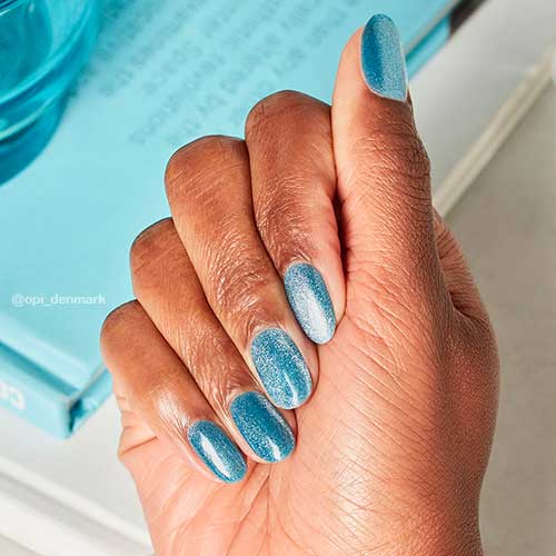 OPI Angels Flight to Starry Nights Gorgeous dreamy sparkling blue nails with OPI AAngels Flight to Starry Nights ​from The OPI Fall Collection Downtown L