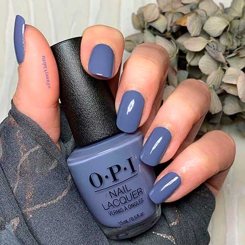 Short Deep Grey Nails with OPI DTLA Nail Polish form OPI Nail Polish Collection Downtown LA for Fall 2021