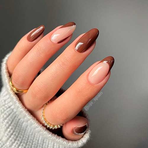 Cute deep espresso brown nail art design with Espresso Your Inner Self OPI Nail Polish