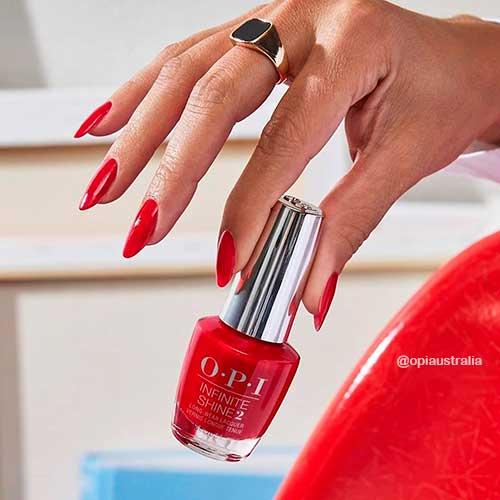 OPI Nail Polish Art Walk in Suzi's Shoes Almond Red Nails with OPI Nail Polish Art Walk in Suzi's Shoes from The OPI Fall Collection Downtown LA