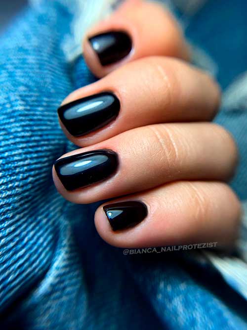 Cute Short Black Nails