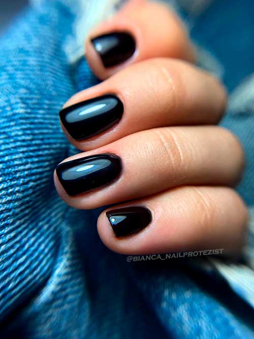 Cute Short Black Nails Cute Short Black Nails