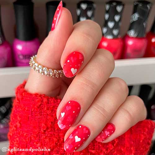 Short Red Round Nails Uses Sweetheart ORLY Nail Polish In addition to Heart and Polka Dot Nail Art Short Red Round Nails Uses Sweetheart ORLY Nail Polish In addition to Heart and Polka Dot Nail Art