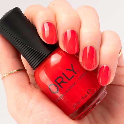 Short Red Nails with Sweetheart ORLY Nail Polish that Considered a perfect Choice for Valentine's Day 2022