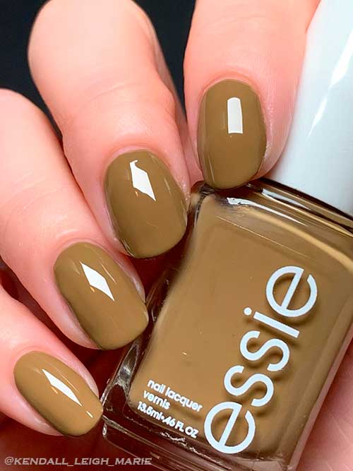 Essie off the grid - Mid tone neutral tan nail polish with yellow undertones