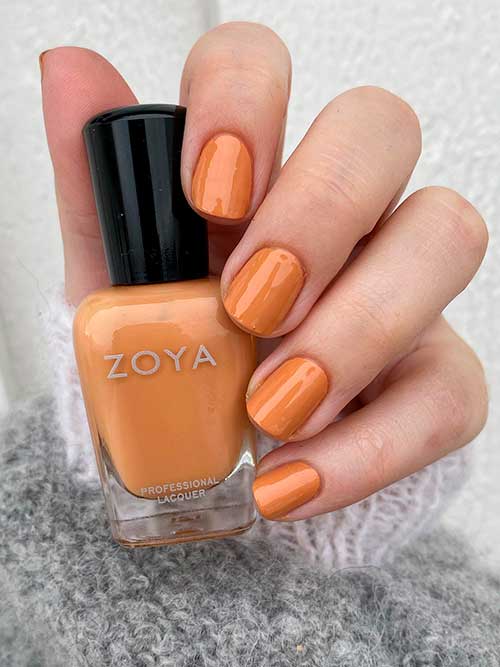 Short Nails Using Gidget Zoya Nail Polish - Zoya Nail Polish Collection: Classic Leathers for Fall 2022