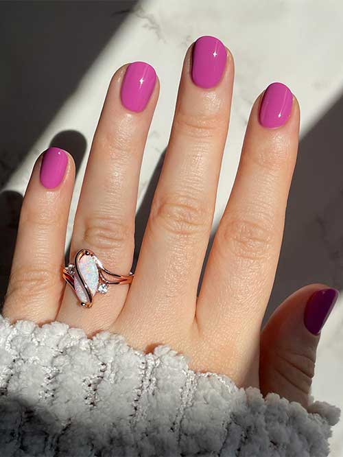 Short Medium Purple Nails with Orly Check Yes or No Polish from Orly Hopeless Romantic Collection for Spring 2023