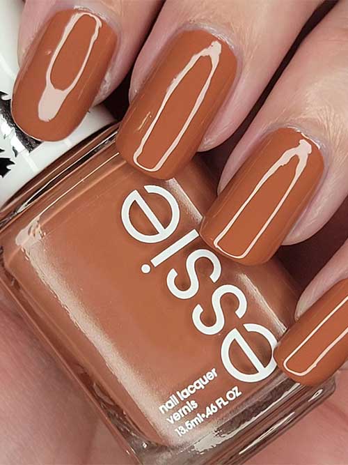 Short Clay Brown Nails with Essie Natural Nightlife from The Essie Mystical Mist Collection Short Clay Brown Nails with Essie Natural Nightlife from The Essie Mystical Mist Collection